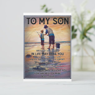 Wherever Your Journey In Life-Fishing Dad To Son Thank You Card