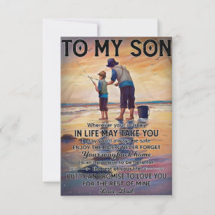 Wherever Your Journey In Life-Fishing Dad To Son Thank You Card