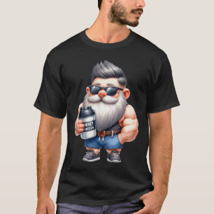 Whey Protein Gnome Dad Funny Bodybuilder Graphic F T-Shirt