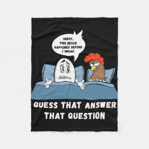 Which Came First Chicken Or Egg Joke Funny Adult H Fleece Blanket