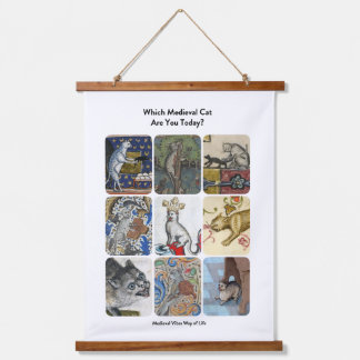 Which Mediaeval Cat Are You Today? Hanging Tapestry