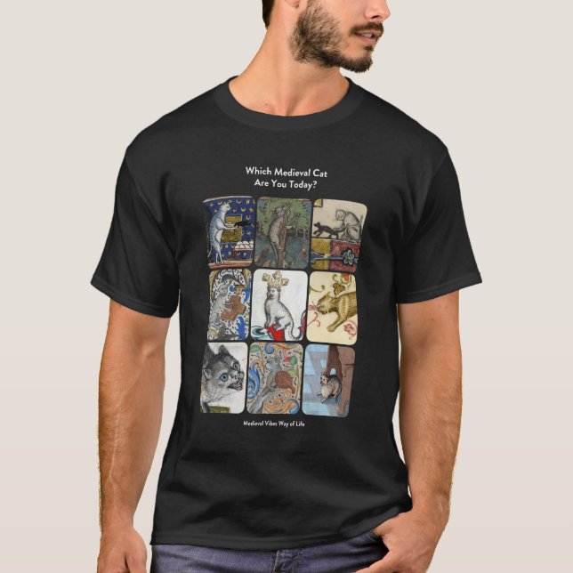 Which Mediaeval Cat Are You Today? - Hilariously A T-Shirt (Front)