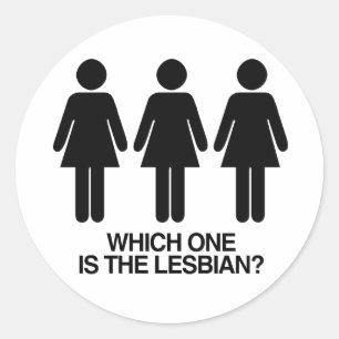 WHICH ONE IS THE LESBIAN -.png Classic Round Sticker