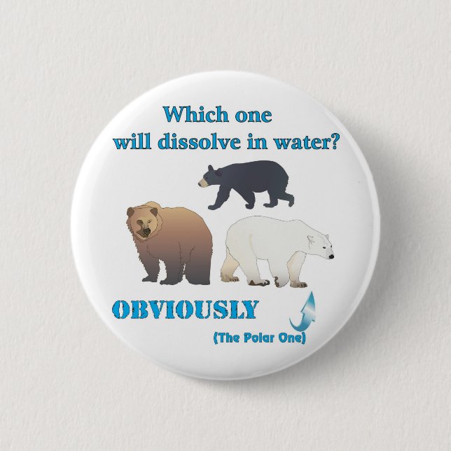 Which one will dissolve in water Polar Chemistry 6 Cm Round Badge (Front)
