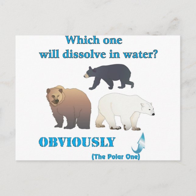 Which one will dissolve in water Polar Chemistry Postcard (Front)