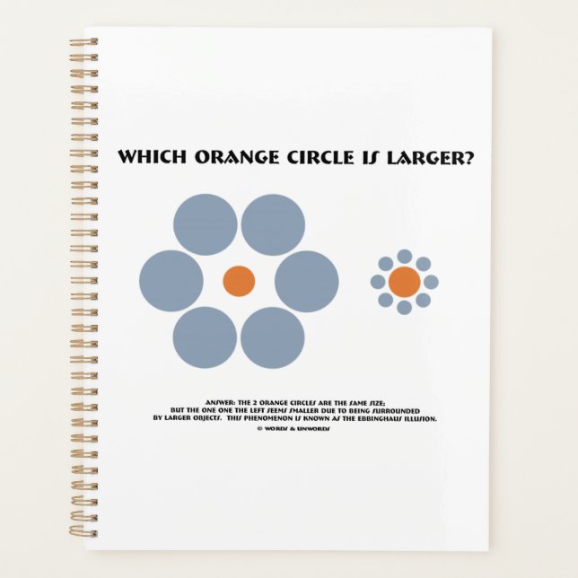 Which Orange Circle Is Larger? Ebbinghaus Illusion Planner (Front)