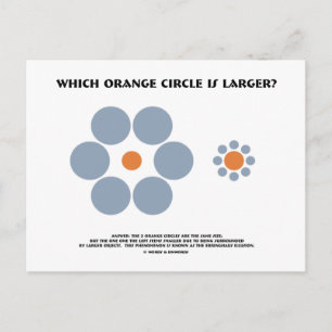 Which Orange Circle Is Larger? (Optical Illusion) Postcard