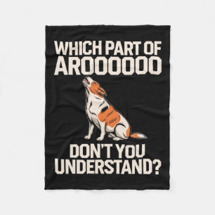 Which Part Of Aroooooo Dog Lover Beagle Dog Owners Fleece Blanket