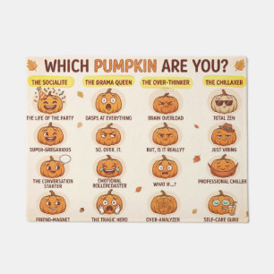 "Which Pumpkin Are You?" Humourous Halloween Desig Doormat