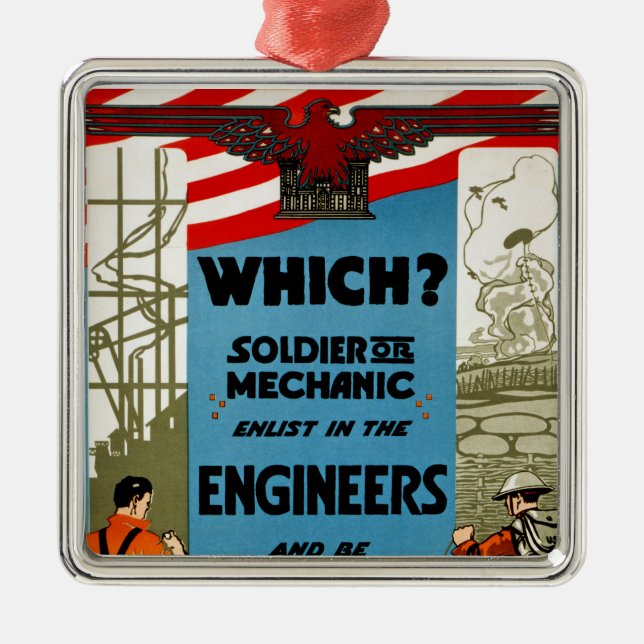Which? Soldier or Mechanic Metal Tree Decoration (Front)