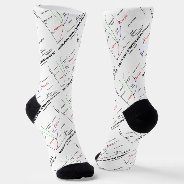Which State Of Matter Are You In? Chemistry Socks (Angled)