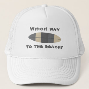 Which way to the beach? Surfboard in grey Trucker Hat