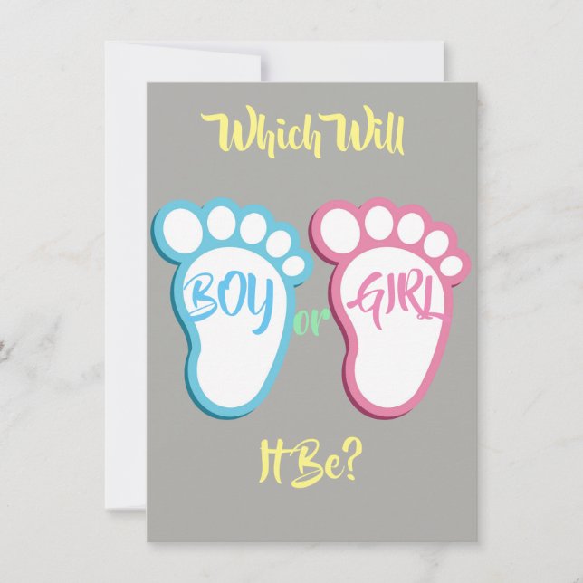 Which Will It Be? Gender Reveal Invitation (Front)
