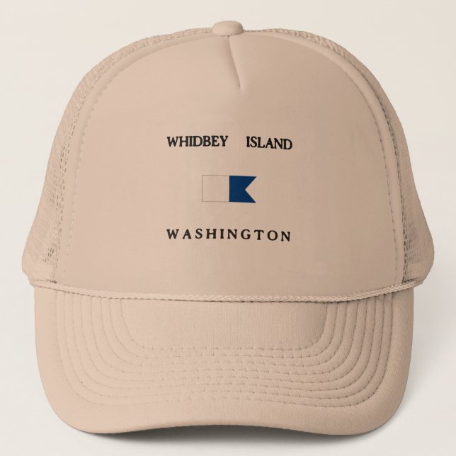 Whidbey Island Washington Alpha Dive Flag Trucker Hat (Front)