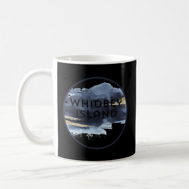 Whidbey Island Washington Watercolor Coffee Mug (Left)
