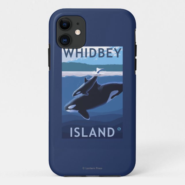 Whidbey Island, WashingtonOrca and Calf Case-Mate iPhone Case (Back)