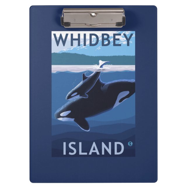 Whidbey Island, WashingtonOrca and Calf Clipboard (Front)