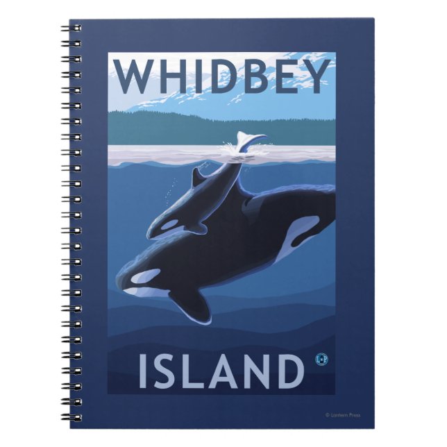 Whidbey Island, WashingtonOrca and Calf Notebook (Front)