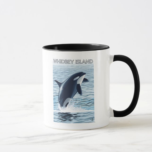 Whidbey Island, WashingtonOrca Jumping Mug (Right)