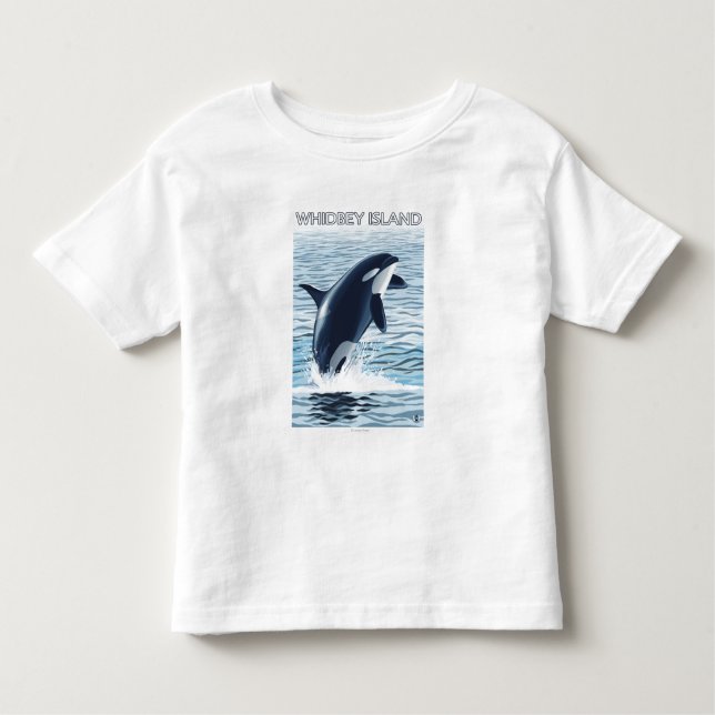 Whidbey Island, WashingtonOrca Jumping Toddler T-Shirt (Front)