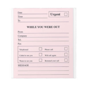 While You Were Out Notepad