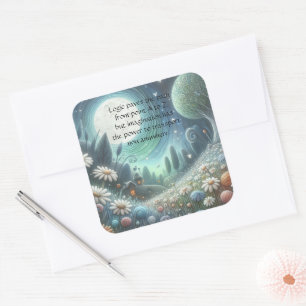Whimical Night & Quote	 Square Sticker