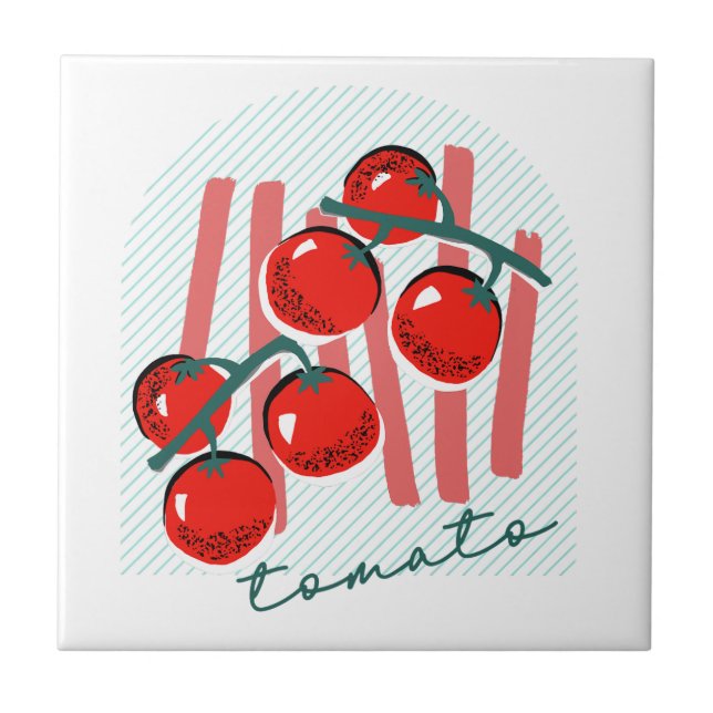Whimiscal Italy Tomatoes Pattern Ceramic Tile (Front)