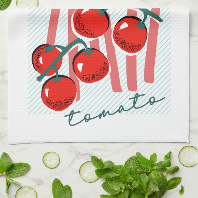 Whimiscal Italy Tomatoes  Tea Towel (Folded)