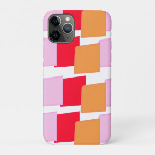 Whimiscal Squares Red Orange Pink iPhone 11 Pro Case