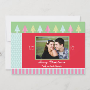 Whimiscal trees christmas holiday photo card