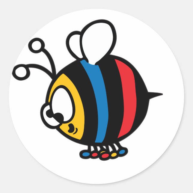 Whimisical Cartoon Bee Stickers (Front)