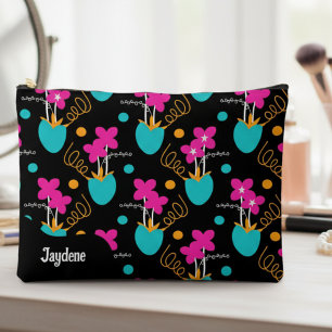 Whimisical Flower Pots In Bright Colours Accessory Pouch