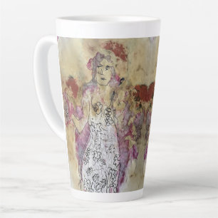 Whimsical 3 Face Love Amy Original Painting  Latte Mug