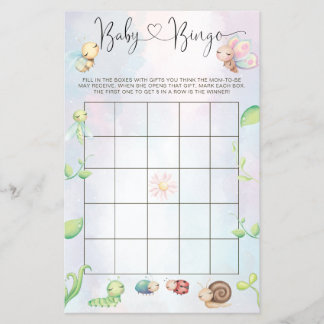 Whimsical A Little Love Bug Rainbow Baby Bingo Flyer