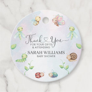 Whimsical A Little Love Bug Rainbow Favour Tags