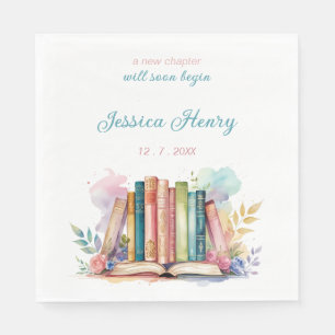 Whimsical A New Chapter Book Bridal Shower Napkin