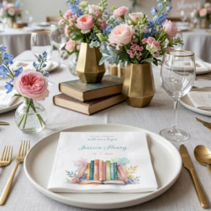 Whimsical A New Chapter Book Bridal Shower Napkin