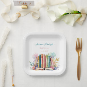 Whimsical A New Chapter Book Bridal Shower  Paper Plate