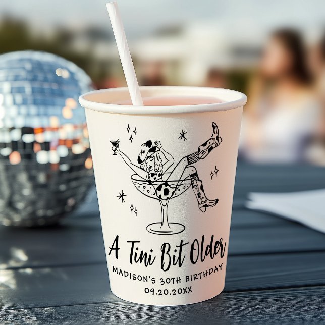 Whimsical A Tini Bit Older Birthday Party Paper Cups (Creator Uploaded)