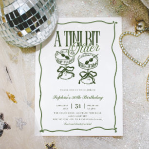 Whimsical A Tini Bit Older Olive Martini Birthday Invitation
