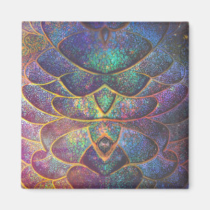 Whimsical Abstract Dragon Scales Cool Fractal Art Magnet