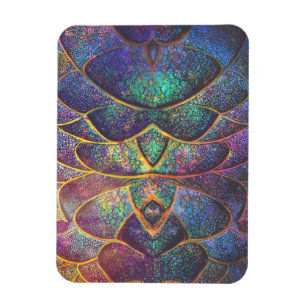Whimsical Abstract Dragon Scales Cool Fractal Art Magnet