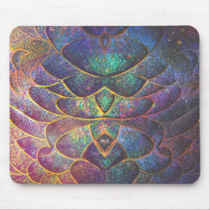 Whimsical Abstract Dragon Scales Cool Fractal Art Mouse Pad
