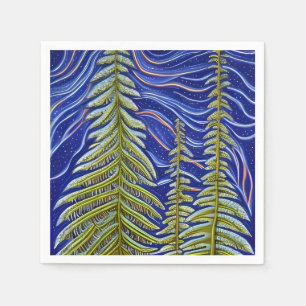 Whimsical Abstract Evergreens Napkin