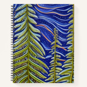 Whimsical Abstract Evergreens Notebook