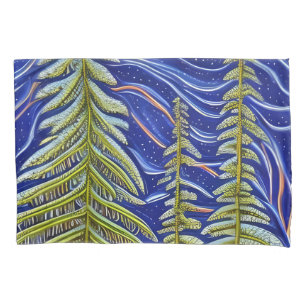Whimsical Abstract Evergreens Pillowcase
