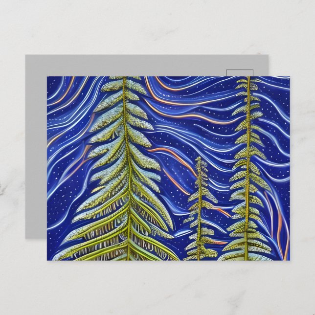 Whimsical Abstract Evergreens  Postcard (Front/Back)