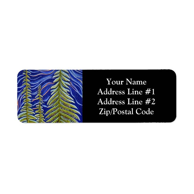  Whimsical Abstract Evergreens  Return Address Label (Front)