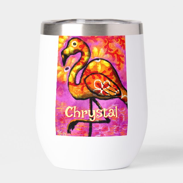  Whimsical Abstract Flamingo Bird Personalised (Back)