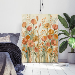 Whimsical Abstract Flower Botanical Wall Art